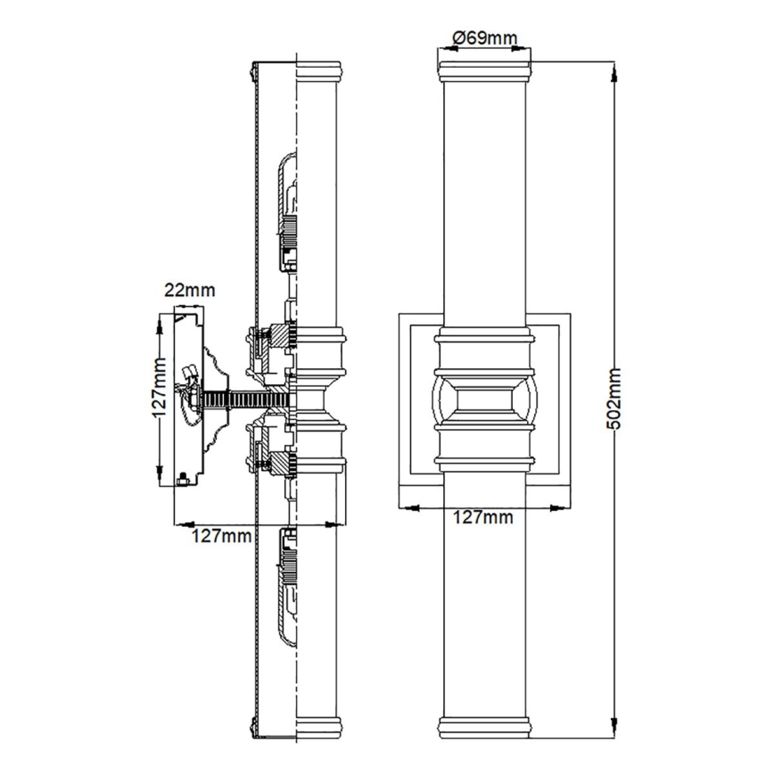 Elstead FE-PAYNE2-BATH - LED Επιτοίχιο φωτιστικό μπάνιου PAYNE 2xG9/3W/230V IP44