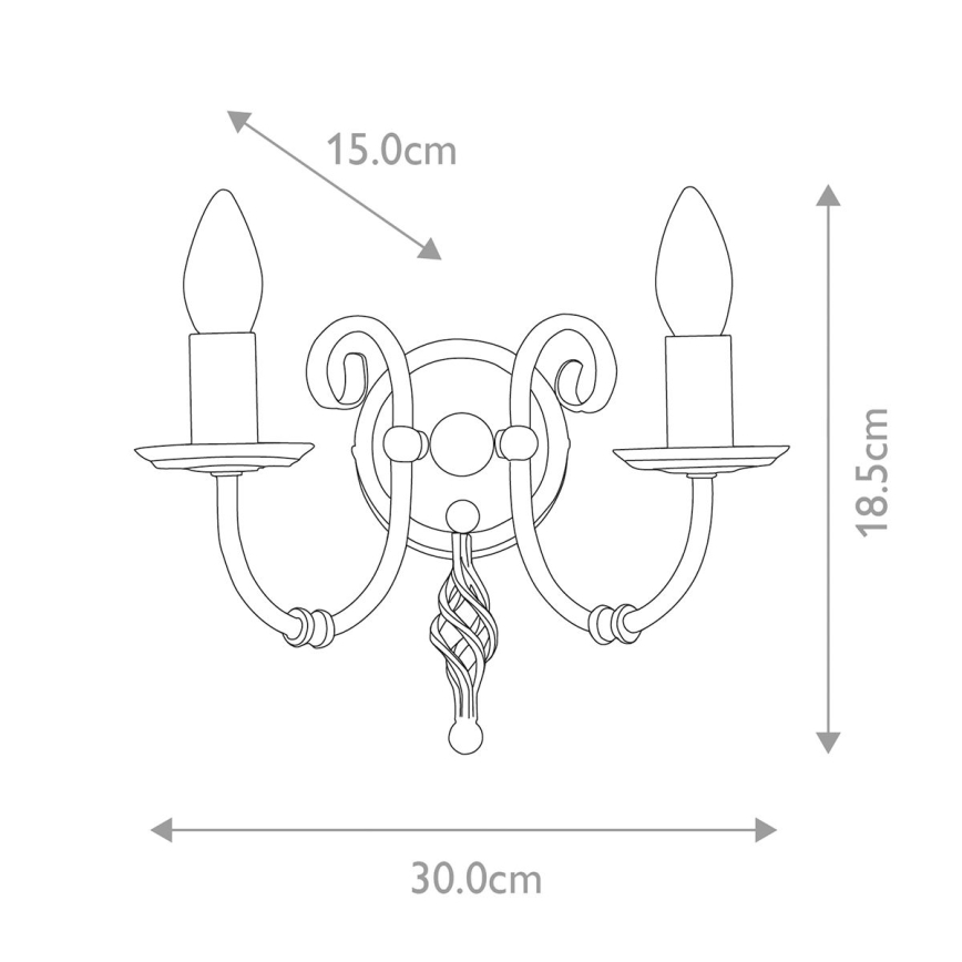 Elstead - Φωτιστικό τοίχου ARTISAN 2xE14/60W/230V χρυσαφί