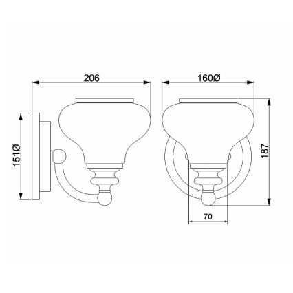 Elstead HK-AINSLEY1-BATH - LED Επιτοίχιο φωτιστικό μπάνιου AINSLEY 1xG9/3W/230V IP44
