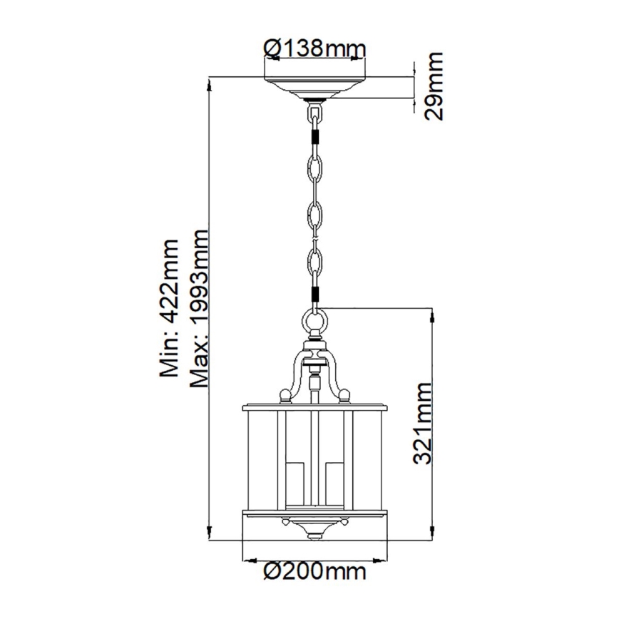 Elstead HK-GENTRY-P-S-PW - Kρεμαστό φωτιστικό GENTRY 3xE14/60W/230V
