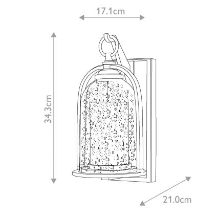 Elstead HK-QUINCY-S - Επιτοίχιο φωτιστικό εξωτερικού χώρου QUINCY 1xE27/100W/230V IP44