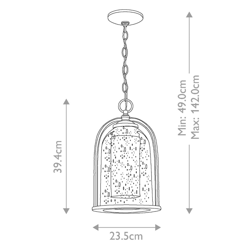 Elstead HK-QUINCY8-M - Κρεμαστό φωτιστικό εξωτερικού χώρου QUINCY 1xE27/100W/230V IP23