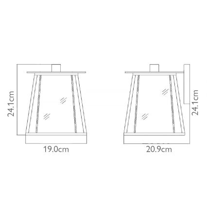 Elstead HK-WALKER2-S - Επιτοίχιο φωτιστικό εξωτερικού χώρου WALKER 1xE27/100W/230V IP44