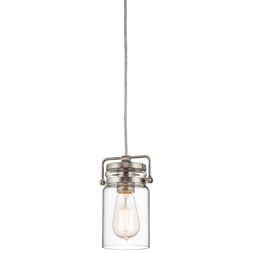 Elstead KL-BRINLEY-MP-NI - Κρεμαστό φωτιστικό οροφής BRINLEY 1xE27/60W/230V ματ χρώμιο
