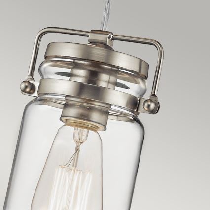 Elstead KL-BRINLEY-MP-NI - Κρεμαστό φωτιστικό οροφής BRINLEY 1xE27/60W/230V ματ χρώμιο