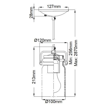 Elstead KL-BRINLEY-MP-OZ - Κρεμαστό φωτιστικό οροφής BRINLEY 1xE27/60W/230V ανθρακί