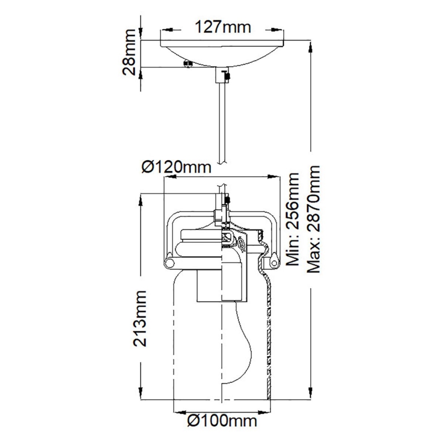 Elstead KL-BRINLEY-MP-OZ - Κρεμαστό φωτιστικό οροφής BRINLEY 1xE27/60W/230V ανθρακί