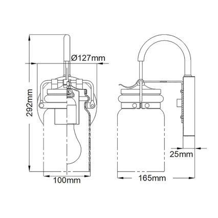 Elstead KL-BRINLEY1-NI - Φωτιστικό τοίχου BRINLEY 1xE27/60W/230V ματ χρώμιο