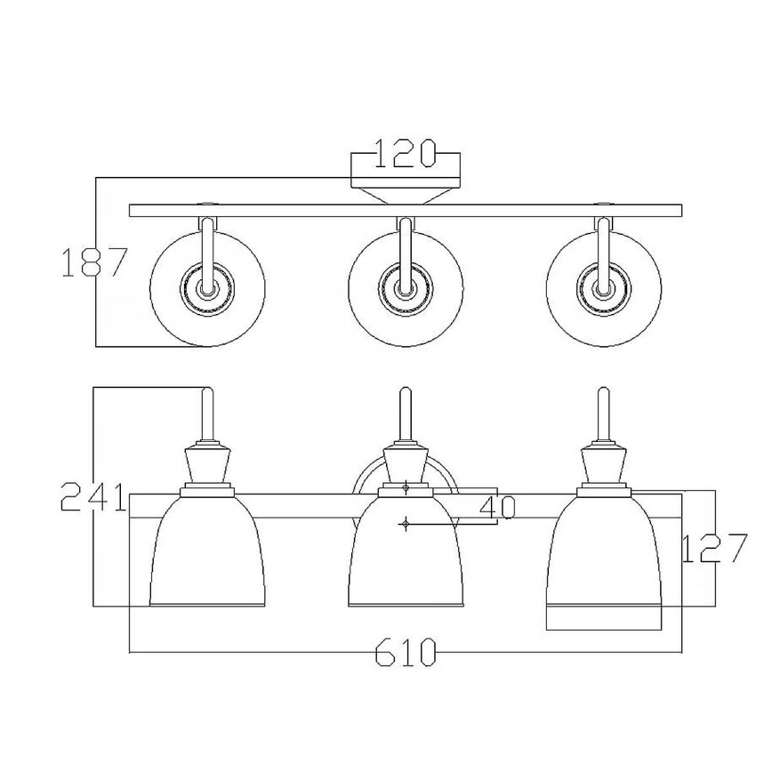Elstead KL-CORA3-BATH - LED Επιτοίχιο φωτιστικό μπάνιου CORA 3xG9/3W/230V IP44