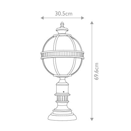 Elstead KL-HALLERON-3M - Φωτιστικό εξωτερικού χώρου HALLERON 3xE14/60W/230V IP44