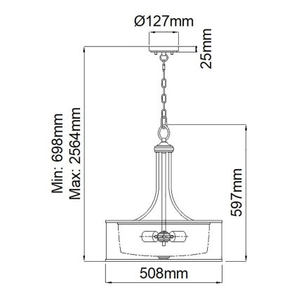 Elstead KL-LACEY-P-L-MB - Πολύφωτο κρεμαστό LACEY 4xE27/60W/230V