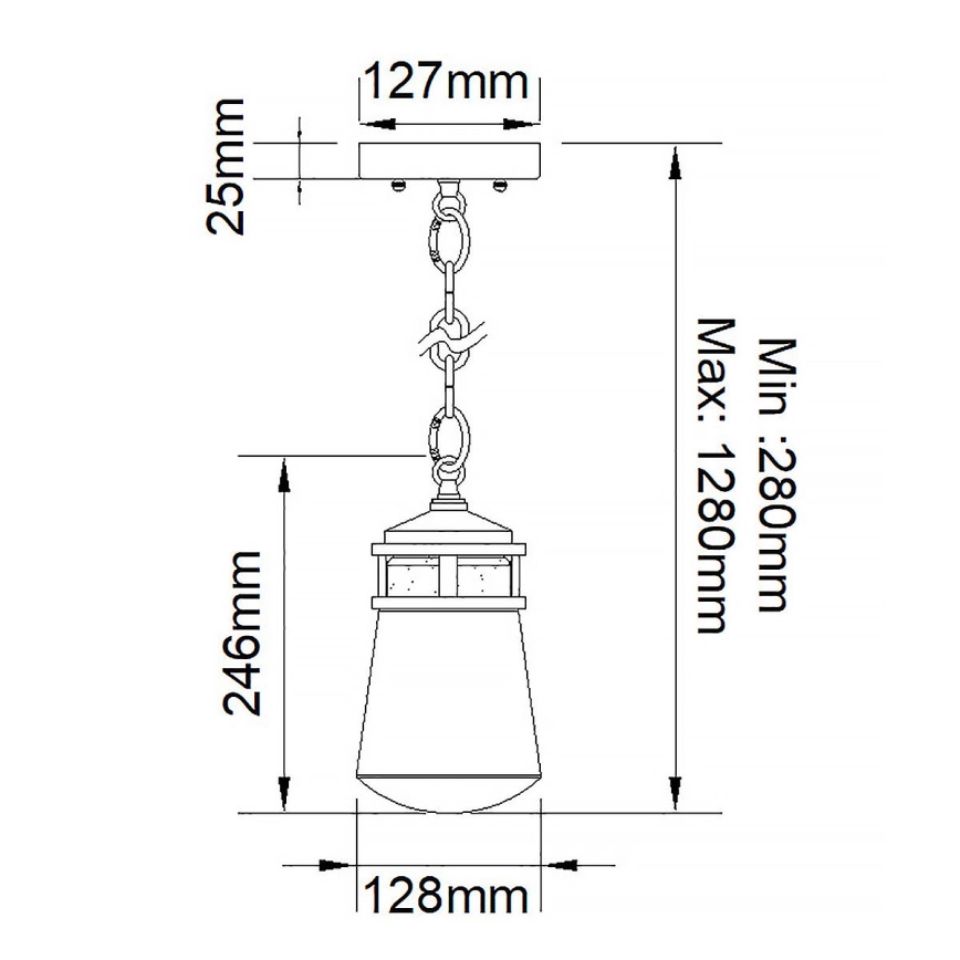 Elstead KL-LYNDON8-S-AZ - Πολύφωτο εξωτερικού χώρου LYNDON 1xE27/75W/230V IP44 ανθρακί