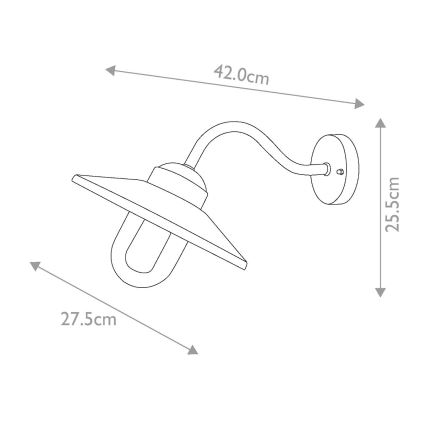 Elstead - Εξωτερικό επιτοίχιο φωτιστικό KLAMPENBORG 1xE27/60W/230V IP44 κόκκινο