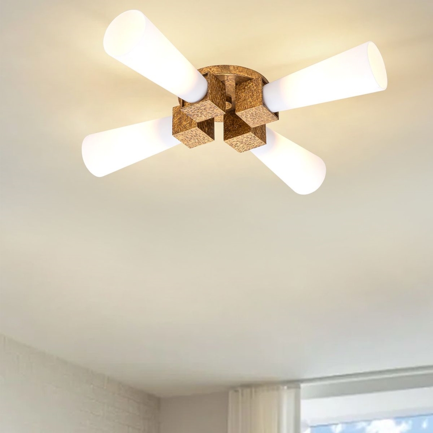 Elstead - Φωτιστικό οροφής σε ράβδο KRISTY 4xE27/40W/230V, χάλκινο