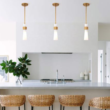 Elstead - Κρεμαστό φωτιστικό με ράβδο KRISTY 1xE27/40W/230V Ø 15,2 cm χάλκινο