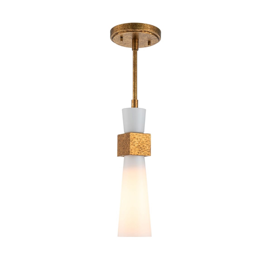 Elstead - Κρεμαστό φωτιστικό με ράβδο KRISTY 1xE27/40W/230V Ø 15,2 cm χάλκινο