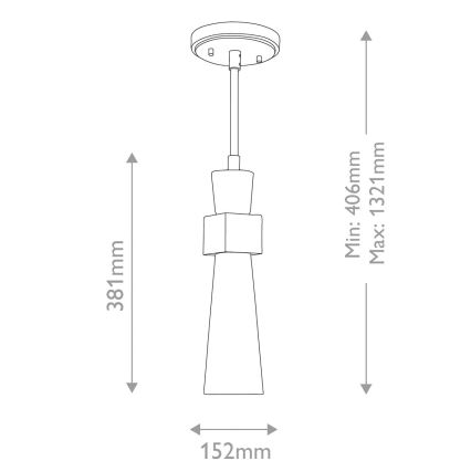 Elstead - Κρεμαστό φωτιστικό με ράβδο KRISTY 1xE27/40W/230V Ø 15,2 cm χάλκινο