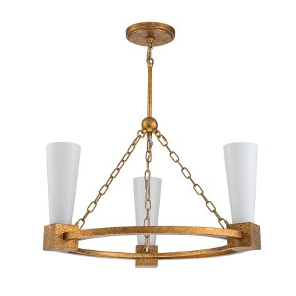 Elstead - Φωτιστικό οροφής με ράβδο KRISTY 3xE27/40W/230V, φινίρισμα χαλκού