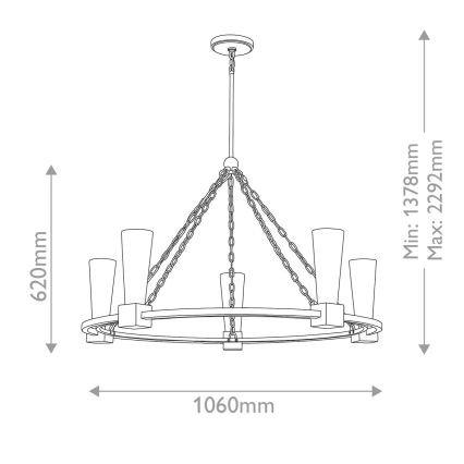 Elstead - Πολυέλαιος με ράβδο KRISTY 5xE27/40W/230V, χάλκινο