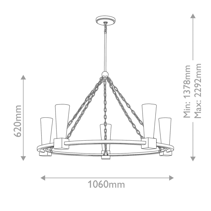 Elstead - Πολυέλαιος με ράβδο KRISTY 5xE27/40W/230V, χάλκινο