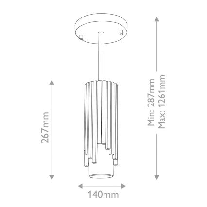 Elstead - Κρεμαστό φωτιστικό σε ράβδο MARVELE 1xE14/40W/230V χρυσό