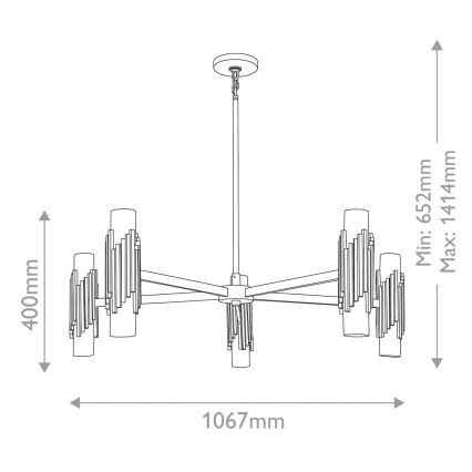 Elstead - Φωτιστικό οροφής σε ράβδο MARVELE 10xE14/40W/230V χρυσό
