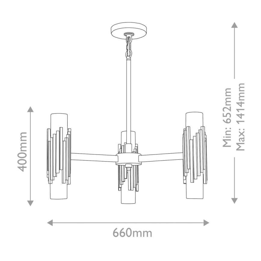 Elstead - Πολυέλαιος με ράβδο MARVELE 6xE14/40W/230V χρυσός