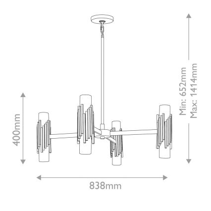 Elstead - Πολυέλαιος σε ράβδο MARVELE 8xE14/40W/230V χρυσός