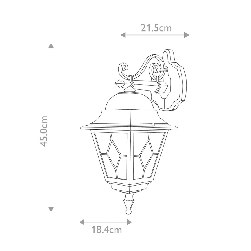Elstead NR2-BLK - Επιτοίχιο φωτιστικό εξωτερικού χώρου NORFOLK 1xE27/100W/230V IP43