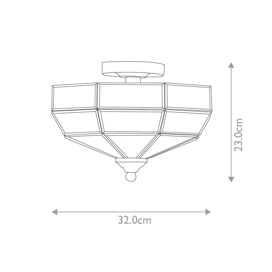 Elstead OLD-PARK-AB - Φωτιστικό οροφής OLD PARK 2xE27/60W/230V ορείχαλκος