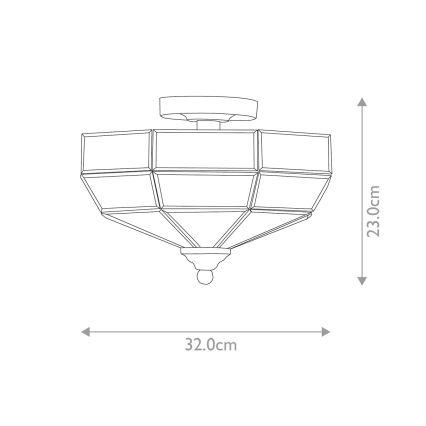 Elstead OLD-PARK-PB - Φωτιστικό οροφής OLD PARK 2xE27/60W/230V χρυσαφί