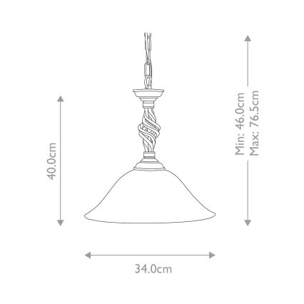 Elstead - Κρεμαστό φωτιστικό οροφής PEMBROKE 1xE27/60W/230V