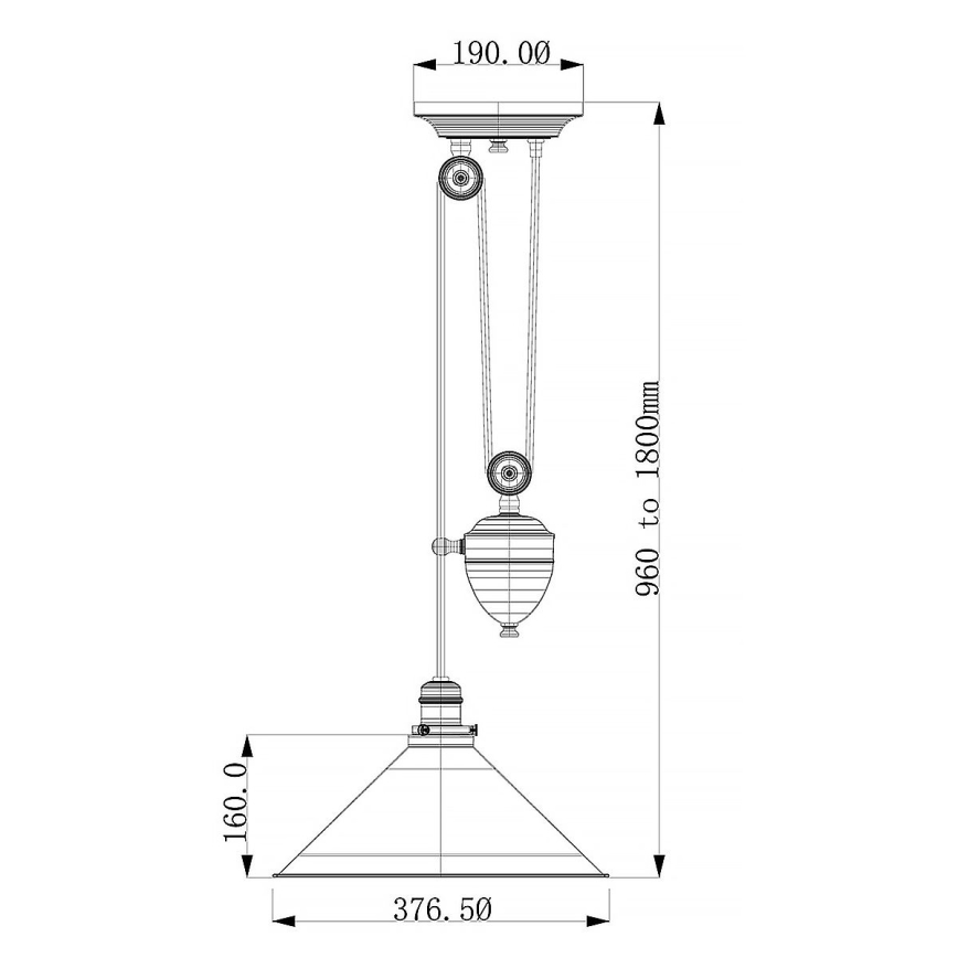 Elstead PV-P-AGB - Κρεμαστό φωτιστικό PROVENCE 1xE27/100W/230V ορείχαλκος