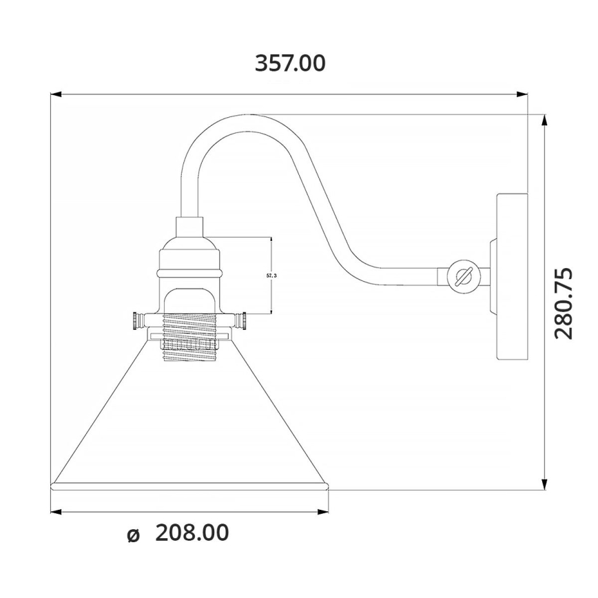 Elstead - Φωτιστικό τοίχου PROVENCE 1xE27/60W/230V μαύρο