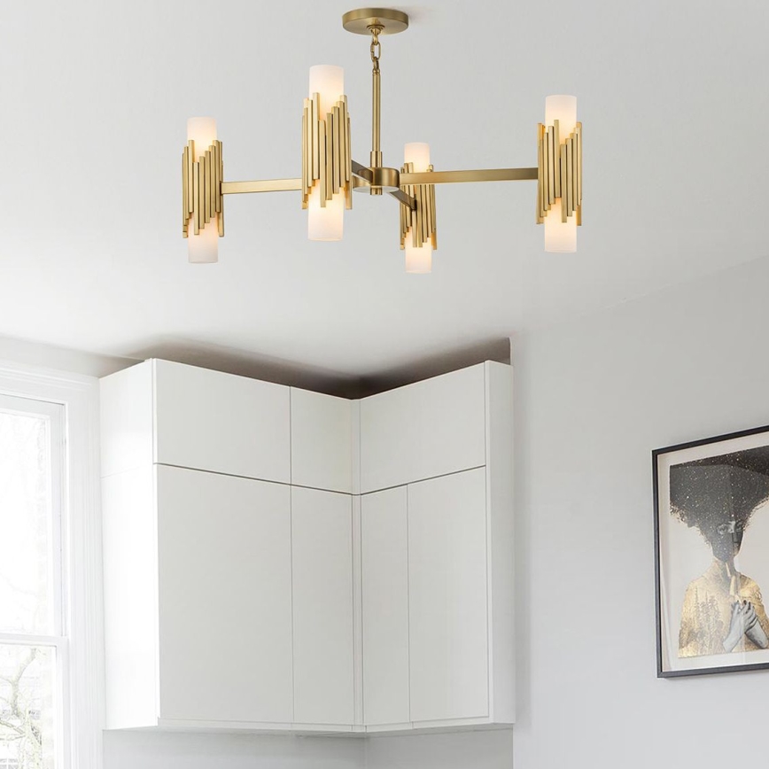 Elstead - Πολυέλαιος σε ράβδο MARVELE 8xE14/40W/230V χρυσός