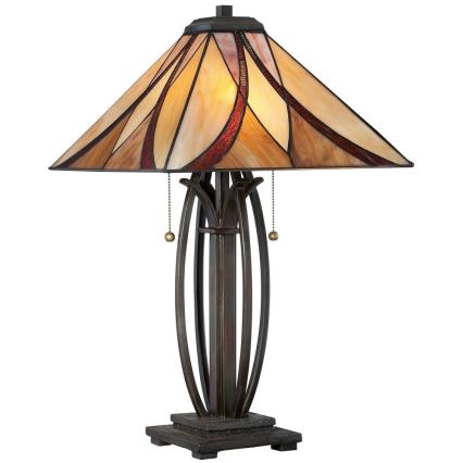 Elstead - Επιτραπέζιο φωτιστικό Tiffany ASHEVILLE 2xE27/60W/230V