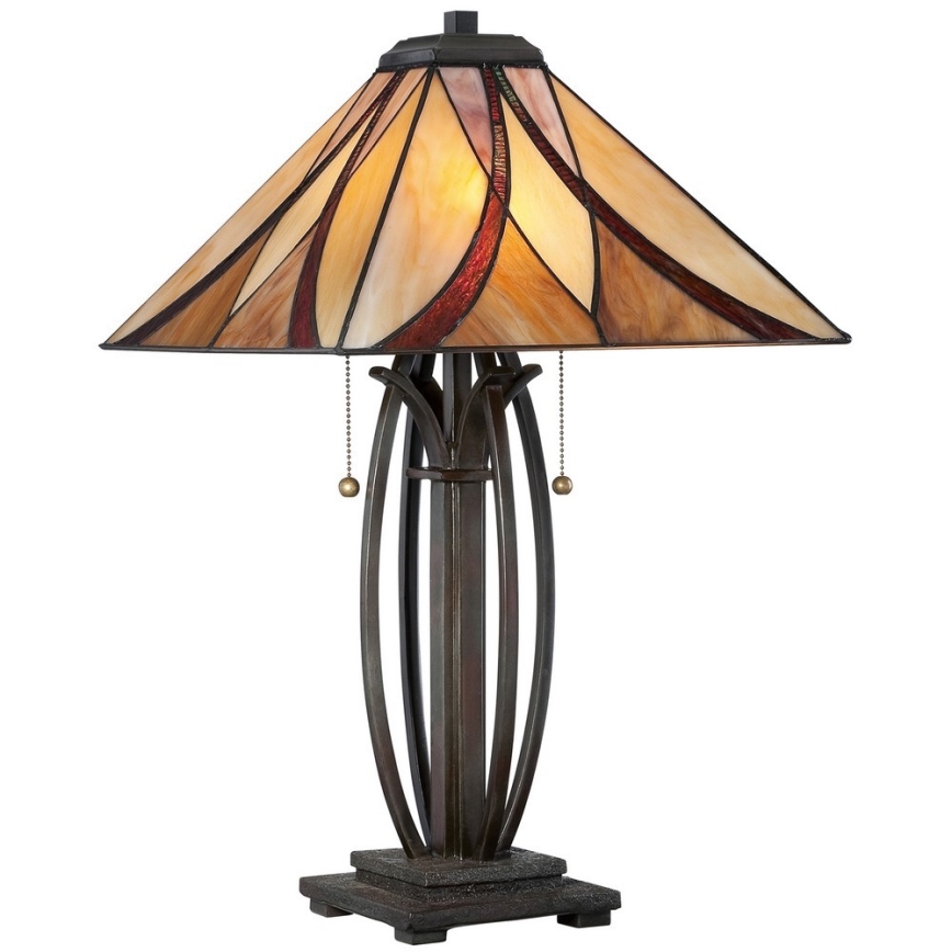Elstead - Επιτραπέζιο φωτιστικό Tiffany ASHEVILLE 2xE27/60W/230V