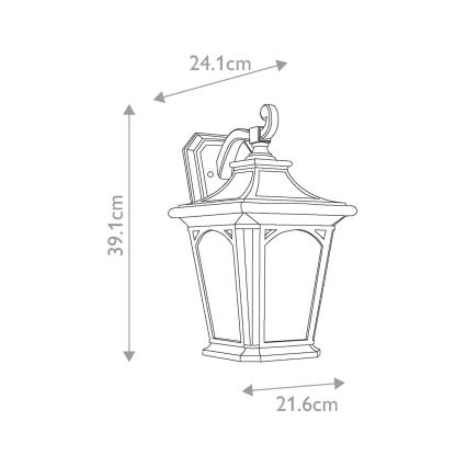 Elstead QZ-BEDFORD2-M - Επιτοίχιο φωτιστικό εξωτερικού χώρου BEDFORD 1xE27/100W/230V IP44
