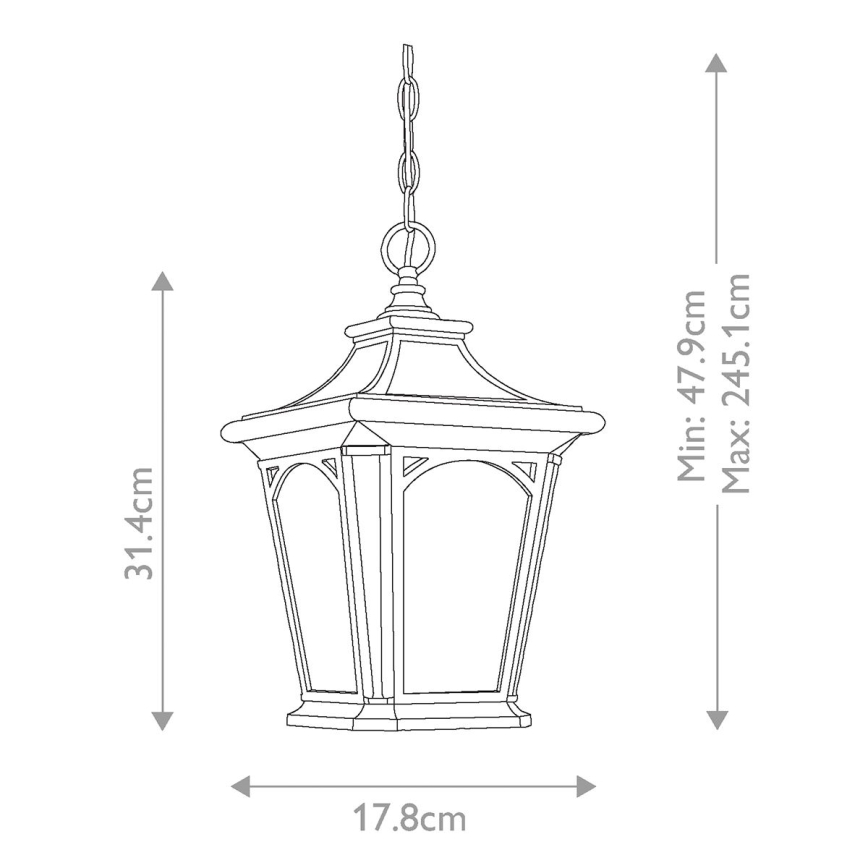 Elstead QZ-BEDFORD8-S - Πολύφωτο εξωτερικού χώρου BEDFORD 1xE27/60W/230V IP44