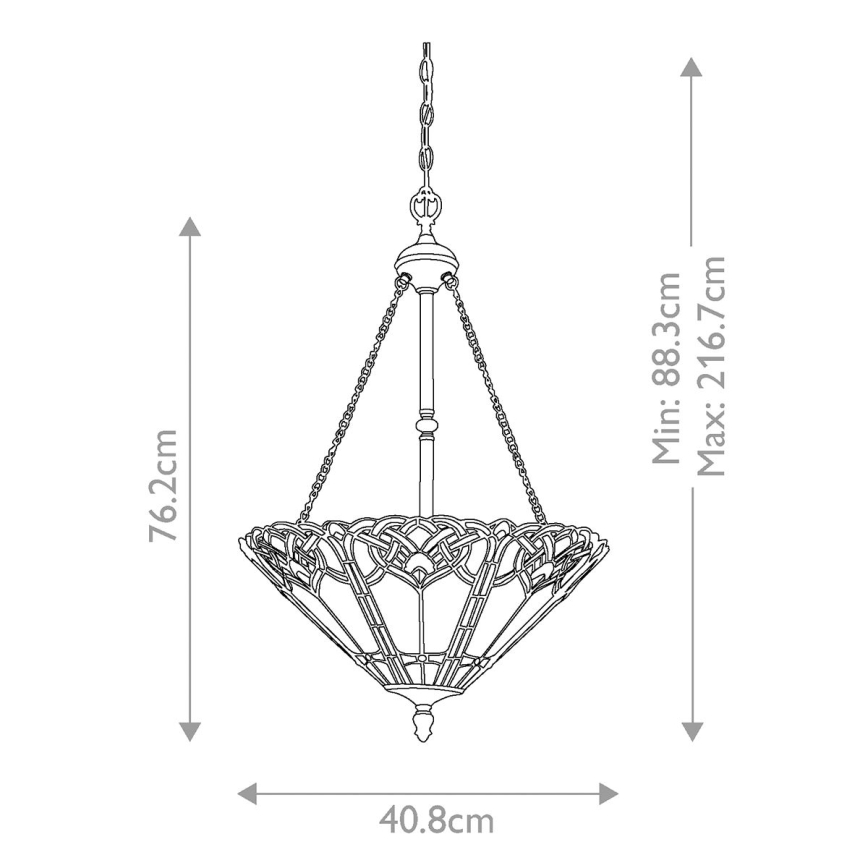 Elstead QZ-CAMBRIDGE-P - Κρεμαστό φωτιστικό BELLE 3xE27/100W/230V