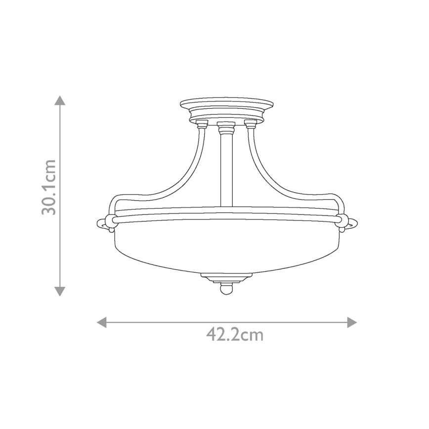 Elstead - Πλαφονιέρα οροφής GRIFFIN 3xE27/100W/230V ματ χρώμιο