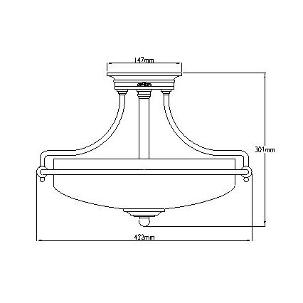 Elstead - Πλαφονιέρα οροφής GRIFFIN 3xE27/100W/230V γυαλιστερό χρώμιο