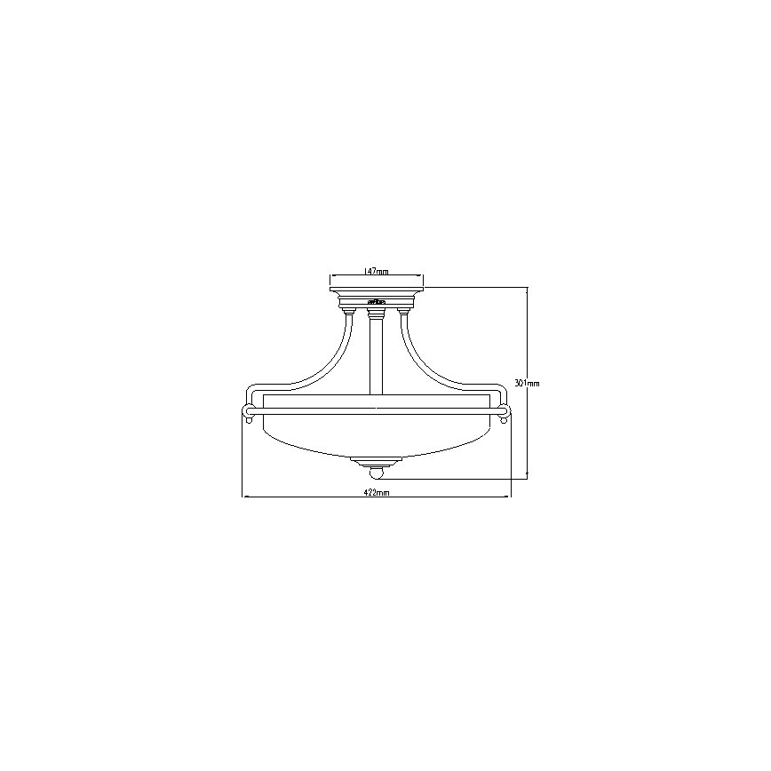 Elstead - Πλαφονιέρα οροφής GRIFFIN 3xE27/100W/230V γυαλιστερό χρώμιο