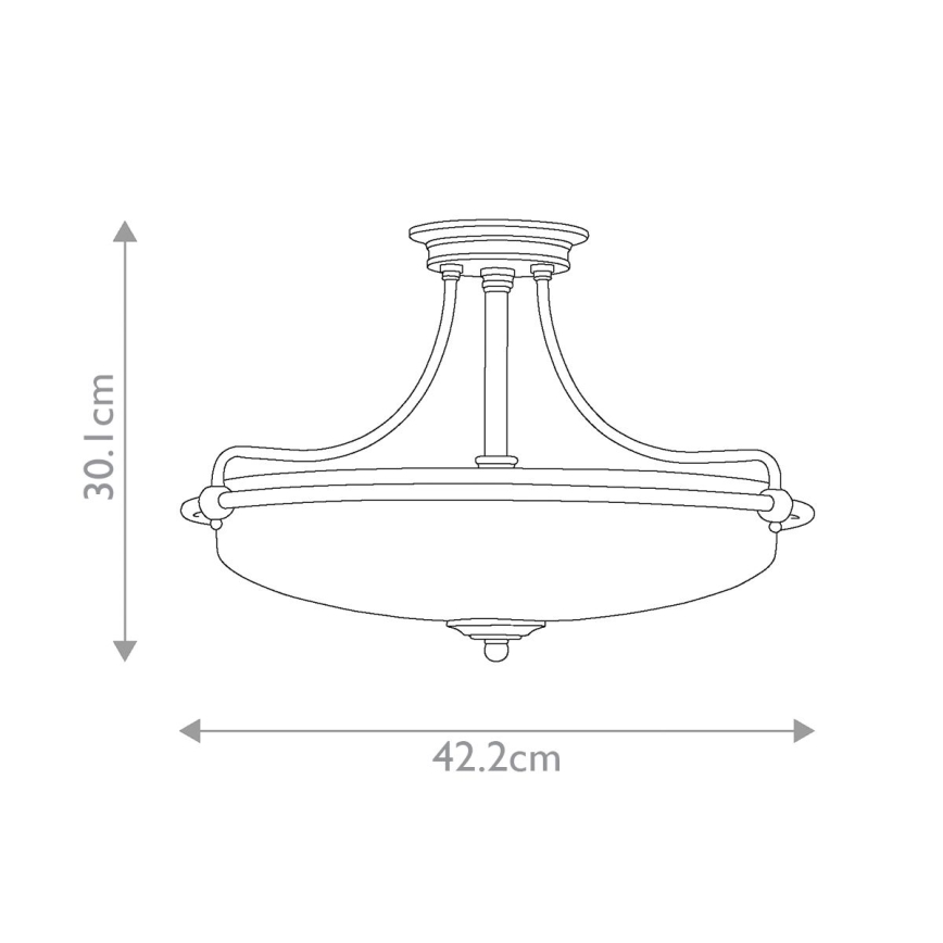 Elstead - Πλαφονιέρα οροφής GRIFFIN 3xE27/100W/230V γυαλιστερό χρώμιο
