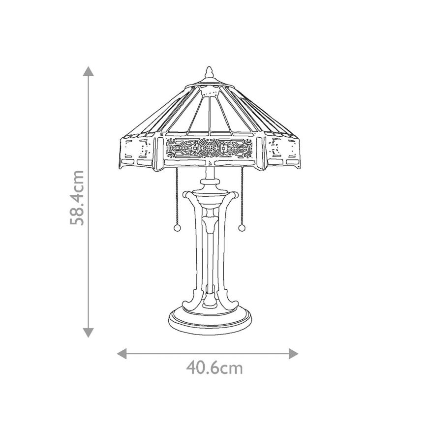 Elstead - Eπιτραπέζια λάμπα INDUS 2xE27/60W/230V κεχριμπάρι Γυαλί