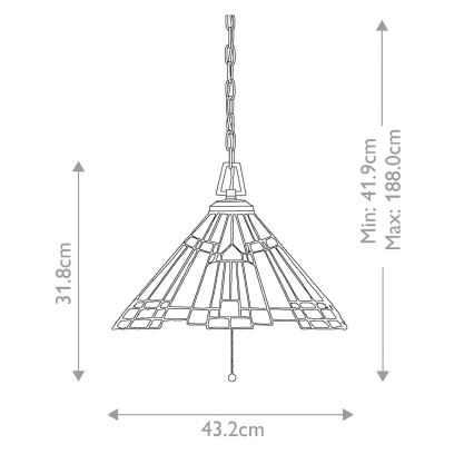 Elstead - Πολυέλαιος με αλυσίδα Tiffany INGLENOOK 3xE27/60W/230V