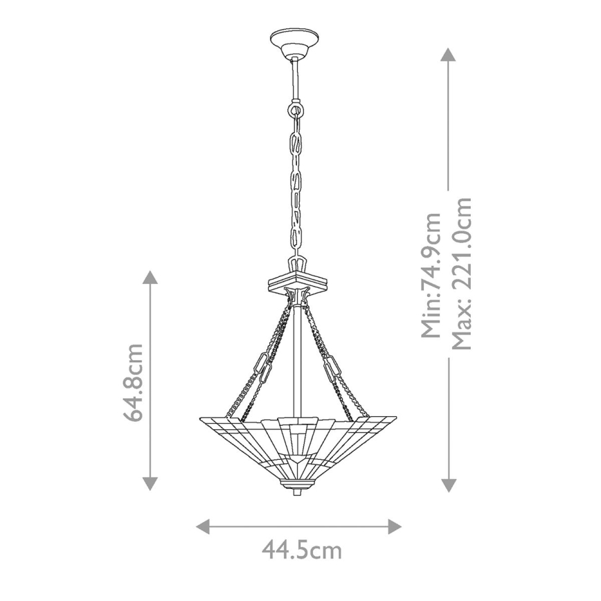 Elstead QZ-INGLENOOK-P-B - Κρεμαστό φωτιστικό INGLENOOK 3xE27/100W/230V