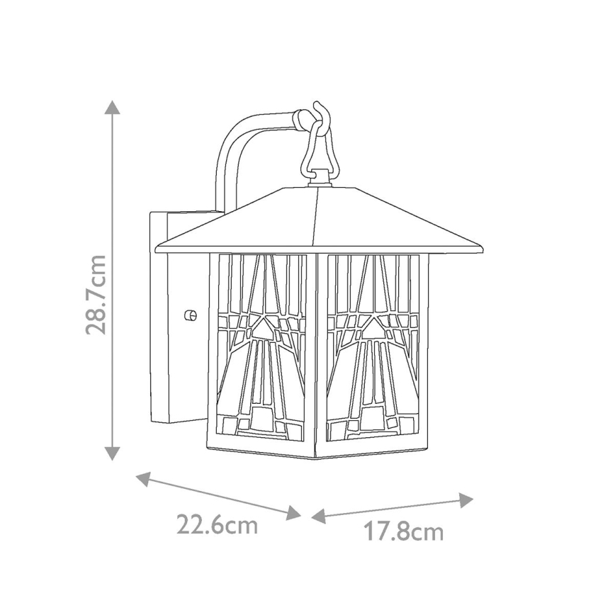 Elstead QZ-INGLENOOK2-S - Επιτοίχιο φωτιστικό εξωτερικού χώρου INGLENOOK 1xE27/60W/230V IP44