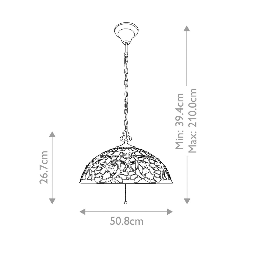 Elstead QZ-KAMI-P - Κρεμαστό φωτιστικό μονόφωτο KAMI 3xE27/60W/230V