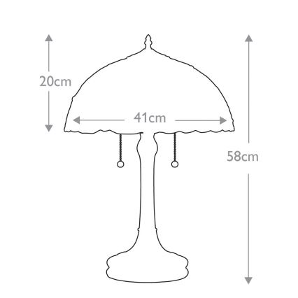 Elstead - Επιτραπέζιο φωτιστικό Tiffany LARISSA 2xE27/60W/230V